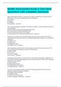 Health Assessment Exam 3 Test bank Questions with Complete Solutions