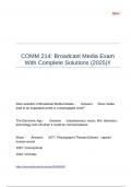 COMM 214 Broadcast Media Exam With Complete Solutions &lpar;2025&rpar;&excl;&excl;