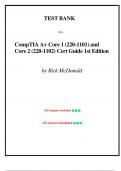 Test Bank - for CompTIA A&plus; Core 1 &lpar;220-1101&rpar; and Core 2 &lpar;220-1102&rpar; Cert Guide 1st Edition by Rick McDonald&comma; Chapter 1-9 &vert; All Chapters 