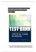 TEST BANK For Understanding the Essentials of Critical Care Nursing&comma; 3rd Edition by Perrin&comma; Verified Chapters 1 - 19&comma; Complete Newest Version