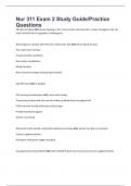 Nur 311 Exam 2 Study Guide&sol;Practice Questions