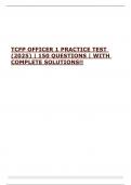TCFP OFFICER 1 PRACTICE TEST &lpar;2025&rpar; &vert; 150 QUESTIONS &vert; WITH COMPLETE SOLUTIONS&excl;&excl;