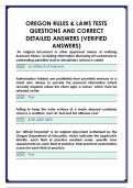 OREGON RULES & LAWS TESTS QUESTIONS AND CORRECT  DETAILED ANSWERS &lpar;VERIFIED  ANSWERS&rpar;