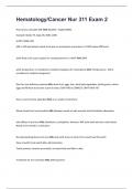 Hematology&sol;Cancer Nur 311 Exam 2