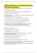 NURS 332 Midterm complete Questions and correct Answers