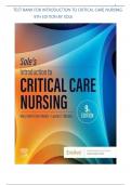 Test Bank for Sole&rsquo;s Introduction to Critical Care Nursing 9th Edition by Mary Beth Flynn Makic &comma; All Chapters