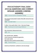 PSYCHOTHERAPY FINAL EXAM  &lpar;PSYC36&rpar; QUESTIONS AND CORRECT  DETAILED ANSWERS &lpar;VERIFIED  ANSWERS&rpar;