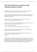 PSY 341 Final Exam questions with verified answers to pass