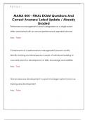 MANA 444 - FINAL EXAM Questions And  Correct Answers&sol; Latest Update &sol; Already  Graded