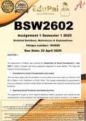 BSW2602 Assignment 1 &lpar;COMPLETE ANSWERS&rpar; 2025 &lpar;160580&rpar; - DUE 22 April 2025