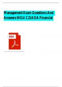 WGU C214 OA Financial Management Exam Questions and Answers Updated &lpar;2024&sol;2025&rpar; &lpar;Verified Answers&rpar;