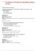 Test Bank for A World of Art&comma; 9th Edition by Henry M&period; Sayre - All Chapters &lpar;1-27&rpar; Latest Version 2024 A&plus;