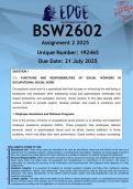 BSW2602 Assignment 2 &lpar;ANSWERS&rpar; 2025 - DISTINCTION GUARANTEED