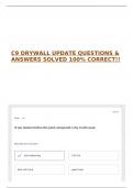 C9 DRYWALL UPDATE QUESTIONS & ANSWERS SOLVED 100&percnt; CORRECT&excl;&excl; 