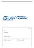 DRYWALL C-9 &lpar;GLOSSARY OF GYPSUM BOARD TERMINOLOGY&rpar; EXAM 2025&excl;&excl; 