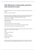 KHP 350 Exam 2 study guide questions well answered to pass