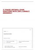 &lpar;C PHASE&rpar; DRYWALL EXAM QUESTIONS WITH 100&percnt; CORRECT ANSWERS&excl;&excl; 