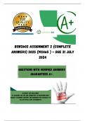 BSW2602 Assignment 2 &lpar;COMPLETE ANSWERS&rpar; 2025 &lpar;192465 &rpar; - DUE 21 July 2024&semi; 100&percnt; correct solutions and explanations&period; 