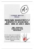 BSW2602 Assignment 2 &lpar;COMPLETE ANSWERS&rpar; 2025 &lpar;192465 &rpar; - DUE 21 July 2024&semi; 100&percnt; TRUSTED Complete&comma; trusted solutions and explanations&period; 
