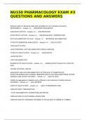 NU150 PHARMACOLOGY EXAM &num;3 QUESTIONS AND ANSWERS