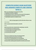 COMPUTER SCIENCE EXAM QUESTIONS  AND ANSWERS COMPLETE AND VERIFIED  RATED A
