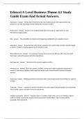 Edexcel A Level Business Theme 4&period;2 Study Guide Exam And Actual Answers&period;