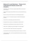 Edexcel A Level Business - Theme 4&period;3&period;3 Cultural&sol;social factors Exam And Answers&period;