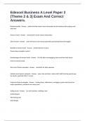 Edexcel Business A Level Paper 2 &lpar;Theme 2 & 3&rpar; Exam And Correct Answers&period;