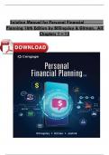 COMPLETE SOLUTION MANUAL&colon; - Personal Financial Planning&comma; 16th Edition by Billingsley&comma; Gitman&comma; Chapters 1 - 15