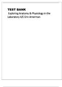 Test Bank &ndash; Exploring Anatomy & Physiology in the Laboratory&comma; 4th Edition &lpar;4E&rpar; by Erin Amerman &vert; All Chapters Fully Covered &vert; Comprehensive Practice Questions & Verified Answers 2025&sol;2026 &vert; ISBN 9781640433984