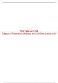 Test Bank For Basics of Research Methods for Criminal Justice and Criminology - 4th - 2016 All Chapters