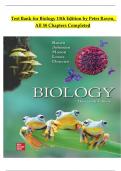 Test Bank For Biology&comma; 13th Editon By Peter Raven&comma; Consists Of 58 Complete Chapters&comma; ISBN&colon; 978-1265128845 All Chapters A&plus;