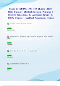 Exam 2&colon; NU155&sol; NU 155 &lpar;Latest 2025&sol; 2026 Update&rpar; Medical-Surgical Nursing I Review&vert; Questions & Answers&vert; Grade A&vert; 100&percnt; Correct &lpar;Verified Solutions&rpar;- Galen