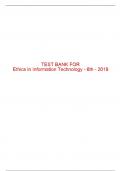 Test Bank For Ethics in Information Technology - 6th - 2019 All Chapters
