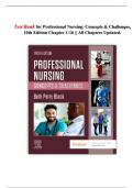 Test Bank &ndash; Professional Nursing&colon; Concepts & Challenges &lpar;10th Edition&comma; 2025&rpar; &vert; Chapters 1&ndash;16 Complete Exam 