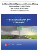 Test Bank For Ethical Obligations and Decision-Making in Accounting Text and Cases 6th Edition By Steven Mintz, Complete Chapters 1 - 8, Verified Newest Version  A+