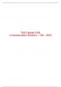Test Bank For Understandable Statistics - 13th - 2023 All Chapters