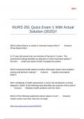 NURS 261 Quizs Exam 1 With Actual Solution &lpar;2025&rpar;&excl;&excl;