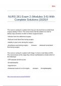 NURS 261 Exam 2 &lpar;Modules 3-6&rpar; With Complete Solutions &lpar;2025&rpar;&excl;&excl;