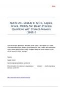 NURS 261 Module 8 SIRS&comma; Sepsis&comma; Shock&comma; MODS And Death Practice Questions With Correct Answers &lpar;2025&rpar;&excl;&excl;