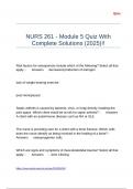 NURS 261 - Module 5 Quiz With Complete Solutions &lpar;2025&rpar;&excl;&excl;