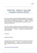 NURS 261 - Module 2 Quiz With Complete Solutions &lpar;2025&rpar;&excl;&excl;
