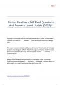 Bishop Final Nurs 261 Final Questions And Answers Latest Update &lpar;2025&rpar;&excl;&excl;
