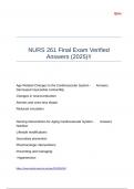 NURS 261 Final Exam Verified Answers &lpar;2025&rpar;&excl;&excl;