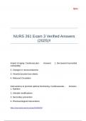 NURS 261 Exam 3 Verified Answers &lpar;2025&rpar;&excl;&excl;