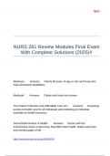 NURS 261 Review Modules Final Exam With Complete Solutions &lpar;2025&rpar;&excl;&excl;