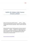 NURS 261 Midterm With Correct Answers &lpar;2025&rpar;&excl;&excl;