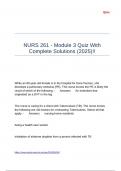 NURS 261 - Module 3 Quiz With Complete Solutions &lpar;2025&rpar;&excl;&excl;