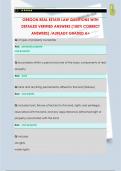OREGON REAL ESTATE LAW QUESTIONS WITH  DETAILED VERIFIED ANSWERS &lpar;100&percnt; CORRECT  ANSWERS&rpar; &sol;ALREADY GRADED A&plus;