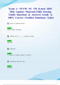 Exam 1&colon; NU170&sol; NU 170 &lpar;Latest 2025&sol; 2026 Update&rpar; Maternal-Child Nursing Guide&vert; Questions & Answers&vert; Grade A&vert; 100&percnt; Correct &lpar;Verified Solutions&rpar;- Galen